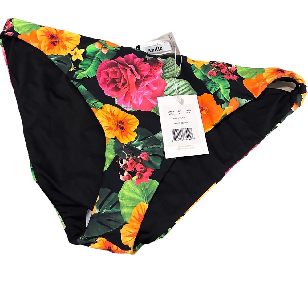 Andie Swim Cheeky Bottom in Tropical floral size XL